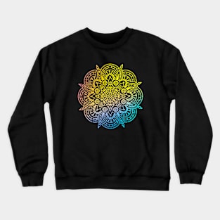 Neon Rainbow Mandala Crewneck Sweatshirt